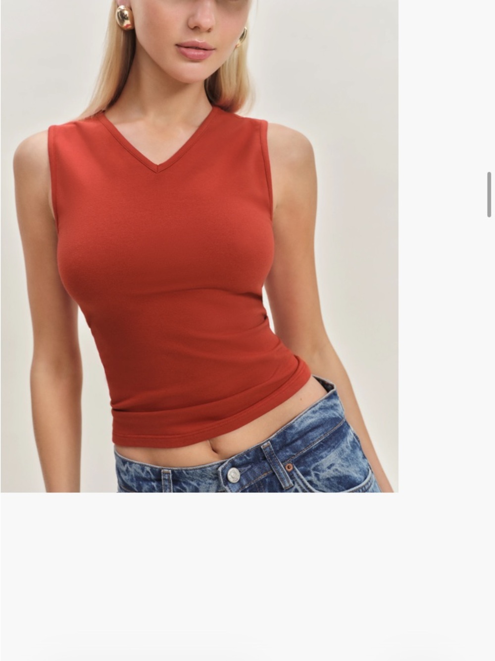 Reformation Wren Knit Tee - Tomato